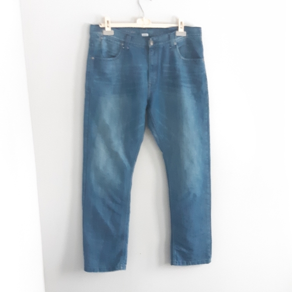 PD&C Men's Garet Blue Straight Fit Jeans - Size 36W x 32L - Picture 4 of 11